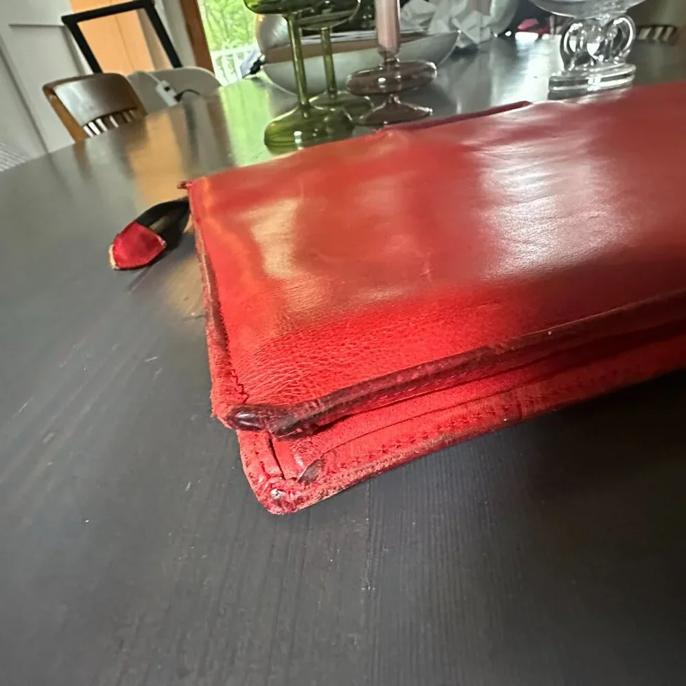 👜 Vintage Mark Cross Red Leather Briefcase / Laptop Bag